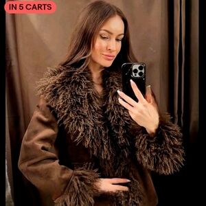 Zara Double Faced Faux Fur Jacket